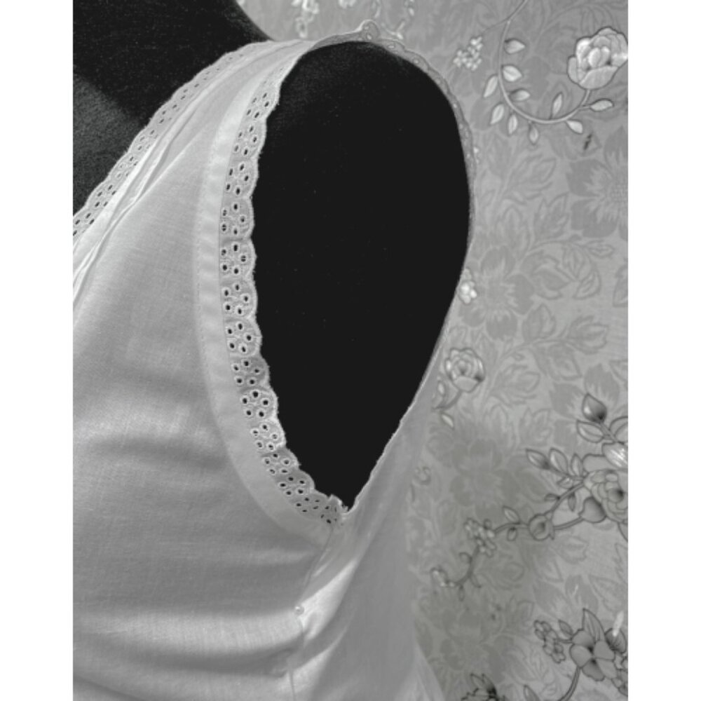 Victorian Cotton Nightgown by SoieRose – Sleeveless Lace Trimmed Gown - SR-1225 - Picture 5 of 8